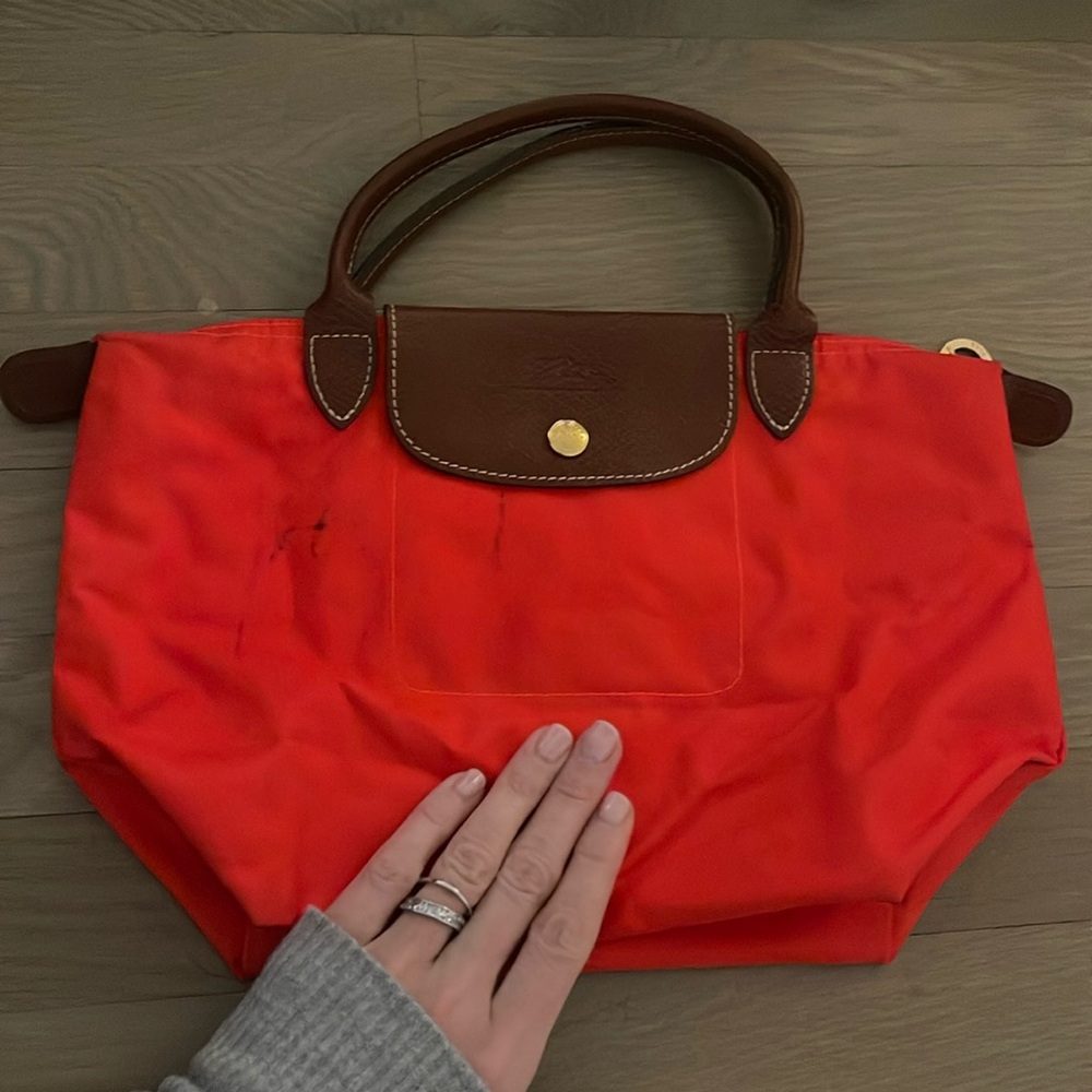 Longchamp Le pliage small orange bag